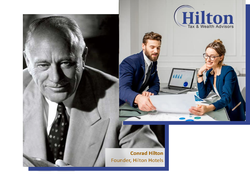 Conrad Hilton Bronze Text